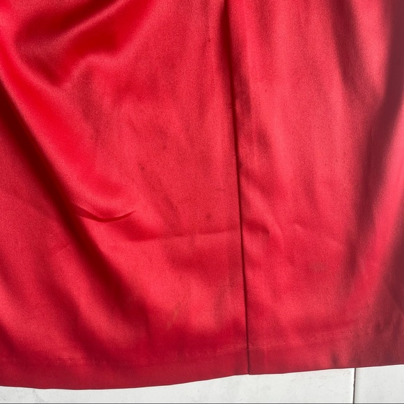 EVENTS y2k (12) satin blood orange ruched formal strappy dress - Picture 3 of 7